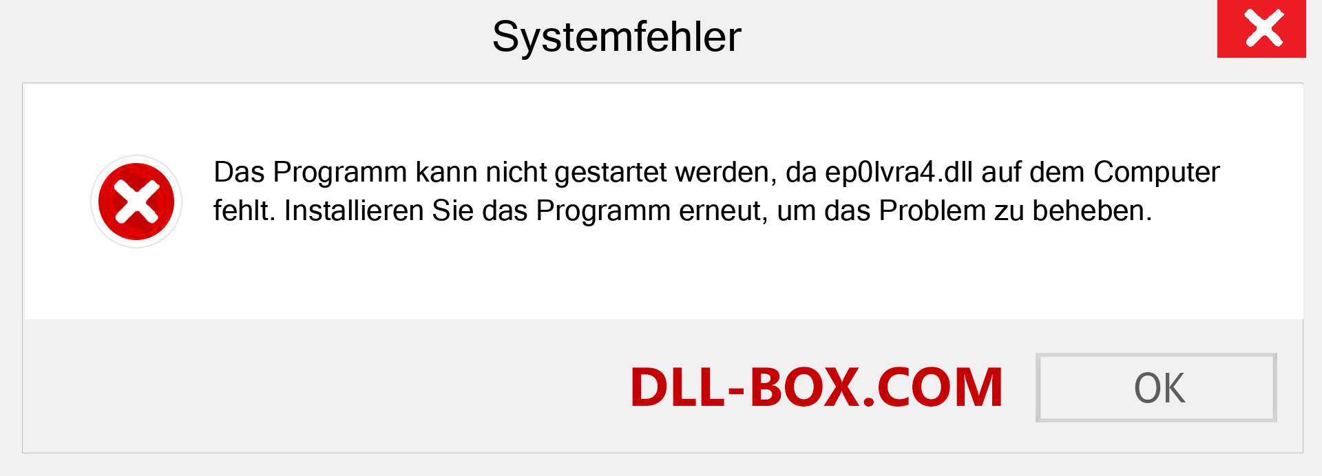 ep0lvra4.dll-Datei fehlt?. Download für Windows 7, 8, 10 - Fix ep0lvra4 dll Missing Error unter Windows, Fotos, Bildern